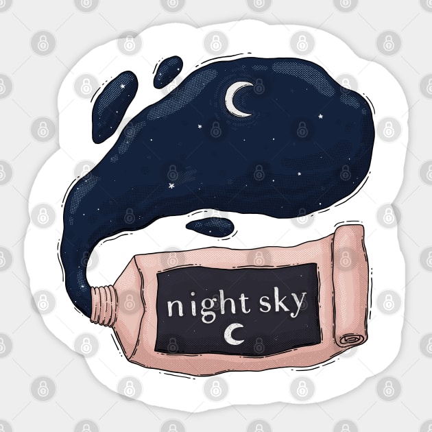 Night Sky Paint Tube Sticker by Tania Tania